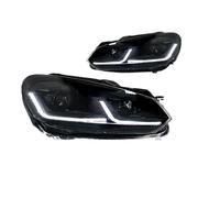 ZHANGZHENGYAO Phares De Voiture Ensemble Phares À LED Pour VW Pour Golf 6 R20 MK6 009-2012(LHD Black Set)