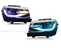 ZHANGZHENGYAO Phares De Voiture Pour Chevrolet Pour Camaro 2014 2015 LS SS LT Voiture Avant Projecteur LED DRL Ensemble Feux(RGB Style 2pcs)