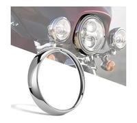 ZHANGZHENGYAO Pour Touring Road King Electra Glide Street FLHT FLHR Moto 7" Phare Garniture Phare Anneau Visière Couvercle Lumière(Chrome)