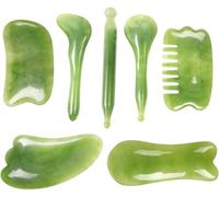 Zhangzitao Lot de 7 outils de massage facial Gua Sha en résine Gua Sha pour la santé et la beauté Comprend une pochette en lin adaptée pour les soins du visage, du corps, des jambes et du dos