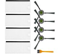 Zhanhai Kit de 9 pièces de rechange pour aspirateur robot Lefant U180 M210 Pro M201 L3, 4 brosses latérales, 4 filtres HEPA, 1 brosse de nettoyage