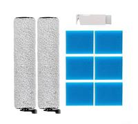 Zhanhai Kit de filtres à rouleau brosse pour aspirateur sans fil Tineco pour iFloor 2, accessoire de rechange pour aspirateur sec/humide, 2 rouleaux de brosse + 6 filtres éponge + 1 brosse de