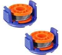 Zhanhai Lot de 2/4 bobines de fil de rechange avec couvercle de bobine pour débroussailleuse MacAllister MGTP18Li 1,5 mm 1 x 2,5 m Pièce de rechange (lot de 2)