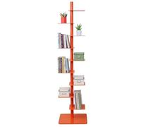 ZHANIZING Bibliothèque Verticale pivotante à 9 Niveaux Bibliothèque à ossature métallique pivotante à 360°, Solution Gain de Place pour Les Petites pièces, Hauteur 175 cm, Design Moderne(Orange)