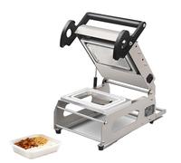 ZHANIZING Machine De Scellage De Barquettes Alimentaires Manuelle, Machine De Thermoscellage De Barquettes De Légumes Commerciale En Acier Inoxydable, Rendement De 7 À 8 Fois/Minute