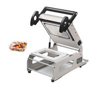 ZHANIZING Machine De Scellage De Barquettes Manuelle Commerciale, Machine D'emballage Alimentaire Étanche En Acier Inoxydable, Largeur De Film 260 * 180 Mm, Adaptée Aux Contenants De Plats À Emporter