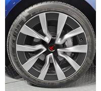 ZHANLIG 4 pièces Auto Cache Moyeux pour Tesla Model 3 2018-2021, Enjoliveurs de Moyeu Capuchon De Centre De Roue Voiture Extérieurs Accessoires,Red