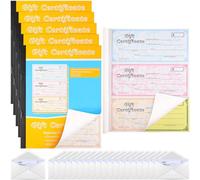 Zhanmai Lot de 5 carnets de chèques-cadeaux avec enveloppe 3 coupons par page avec papier autocopiant multicolore pour restaurants, centres commerciaux, bureaux et autres occasions