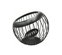 ZHANTAI Panier de Rangement de Capsules de Café, 1 Récipient de Boîte à Café de Grande Capacité, Porte-Capsules Espresso en Métal, Tasse de Rangement de Boîte à Café de Comptoir, Noir