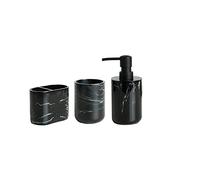 zhanwang Ensemble de 5 Accessoires de Salle de Bain en marbre, Comprenant Un Distributeur de Savon, Un Porte-Brosse à Dents, Un gobelet à Brosse à Dents et Une Brosse de Toilette