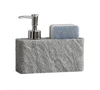 zhanwangDistributeur de Savon, Distributeur de Savon avec Bol éponge, 16.5x5.4x14.5cm, Mur de Cuisine/étagère, évier, pour Le Stockage et Le Stockage (Gris)