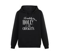 zhanxiangzhi Buddy Holly The Crickets Rock N Roll Legend Rockabilly Peggy Sue Unisex Hoody with Pocket Black XXL