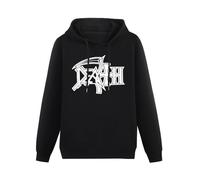 zhanxiangzhi Death Band Hoody Unisex Ptinted Hoodies Long Sleeve Men's Hooded with Pocket Black S