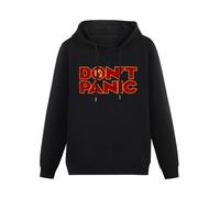 zhanxiangzhi Don't Panic Hitchhikers Guide to The Galaxy Hoody Unisex Long Sleeve Hooded with Pocket Black M