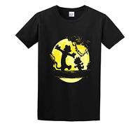 zhanxiangzhi Men's Camiseta Calvin E Haroldo Hobbes T-Shirt Black M