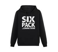zhanxiangzhi Six Pack Coming Soon Hoody Unisex Ptinted Hoodies Long Sleeve Men's Hooded with Pocket Black XL