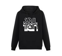 zhanxiangzhi Soul Train Music Dance Show Retro Don Cornelius Vintage Logo Hoody Unisex Long Sleeve Hooded with Pocket Black XL