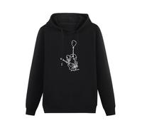 zhanxiangzhi Wolf Alice Balloon Sketch Hoody Unisex Ptinted Hoodies Long Sleeve Men's Hooded with Pocket Black XL