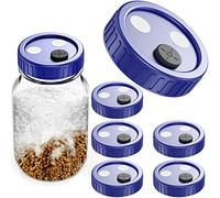 ZHANXUBIO Couvercle de culture liquide en plastique de qualité alimentaire avec membrane en PTFE et ports d'injection auto-cicatrisants pour champignons 70 mm,6pcs