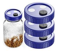 ZHANXUBIO Couvercle de culture liquide en plastique de qualité alimentaire avec membrane en PTFE et ports d'injection auto-cicatrisants pour champignons 70 mm,3pcs