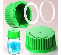 ZHANXUBIO Lot de 5 bouchons à vis en polypropylène PBT GL25 GL32 GL45 avec anneau verseur et joint en silicone pour bouteille de média (GL45 PP vert)