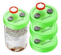 ZHANXUBIO - Pot à champignons avec couvercle de culture liquide, ouverture large, couvercle de pot de culture avec membrane en PTFE et ports,86mm 3pcs