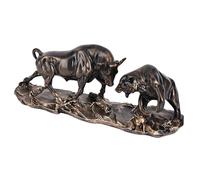 ZHANYUN Wall Street Statue de taureau et d'ours, sculpture d'animal boursière chargée, figurine unique en résine de taureau contre ours, décoration de marché boursier pour bureau, maison, amateurs de