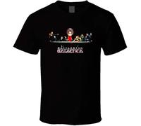 ZHAO41XIONG Battlestar Galactica Logo TV Series Last Supper T Shirt(Small)