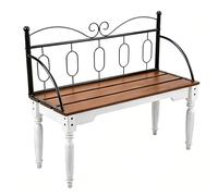 ZHAOBEIK Banc de Jardin, Banc de Terrasse avec Dossier de 97cm, Supportant Jusqu'à 300 Kg, Idéal pour Un Parc, Un Porche ou Un Balcon(Brown)