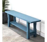 ZHAOBEIK Banc D'Extérieur pour Véranda, 2-3 Places, Banc en Bois, sans Dossier, Résistant aux Intempéries, Idéal pour Porche, Parc ou Cour(Blue,100x25x42cm/39x10x17in)