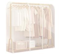 ZHAOBEIK Housse Portant Vetement, Housse Vetement Penderie Protection pour Suspendre avec Fermeture éclair Durable pour Manteaux, Robes et Chemises(White,110x50x150cm/43x20x59in)