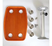ZHAOBEIK Table de Camping Amovible pour Camping-Car, Table Bateau Plan de Travail en Bois Massif, avec 4 Emplacements pour Gobelets, 40x60cm(Orange)