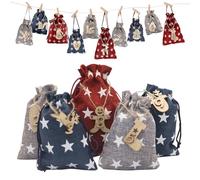 ZHAOCAI Calendrier de l'Avent à remplir, 24 sachets de calendrier de l'Avent Rituals 2025, en tissu à remplir soi-même, calendrier de Noël pour enfants, calendrier de Noël (trois couleurs mélangées)