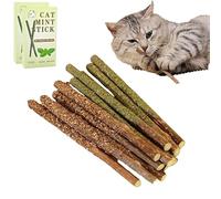 ZHAOCAI Lot de 12 bâtonnets d'herbe à chat à mâcher pour soins dentaires, contre la mauvaise haleine, soulager le stress, jouets naturels pour chat, naturellement sûrs