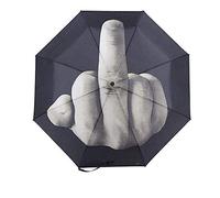 Zhaocaigui Baolong Direct Parapluie de voyage compact Doigt du milieu Design spécial coupe-vent avec boîte cadeau, Noir, 38.5 inches, Compact, Noir, 38.5 inches, Compact