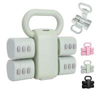 ZhaoCo Set de Haltères Réglables 2 en 1, Convertible en Haltere Russe, 1/1,5/2/2,5 kg Chacun, Poids pour Gym à Domicile, Set de Poids Libres 4 en1 pour Femmes avec Régulation Rapide (Vert)