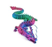 Zhaohyjianm Grand dragon 3D de 60 cm avec yeux vifs, bouche mobile, corps articulé flexible et dégradé de couleurs colorées, jouets fidget et figurine décorative pour collectionneurs et fans de dragon