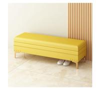 Zhaoj24-05 Banc Banc de Rangement rembourré avec Garniture cloutée | Ottoman avec Rangement for Salon et Chambre à Coucher | Meubles de Maison décoratifs Tabouret de Chambre(Yellow,100 * 40 * 40cm)