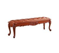 Zhaoj24-05 Banc Banc décoratif Marron rétro for Chambre à Coucher, Banc de Chevet Simple en Bois, Banc de canapé en Cuir PU Haut de Gamme Tabouret de Chambre