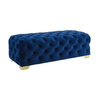 Zhaoj24-05 Banc Banc d'entrée en Tissu Rustique rembourré, siège de Chambre à Coucher, Repose-Pieds capitonné avec Boutons, Tabouret Tabouret de Chambre(Blue,100 * 45 * 40cm)