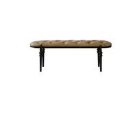 Zhaoj24-05 Banc Bancs de Chambre rembourrés avec Pieds Noirs, Banc en Cuir véritable for entrée, Salle à Manger, Salon, Chambre à Coucher, Bout de lit, Marron jaunâtre Tabouret de Chambre