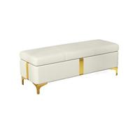 Zhaoj24-05 Banc Chambre Banc De Rangement Bout De Lit Canapé en Cuir Banc Fenêtre Assis Cheminée Rangement Jouets... Tabouret de Chambre(Blanc,100 * 40 * 45cm)