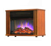 Zhaoj24-05 Chauffage de cheminée électrique avec Effet de Flamme 3D, Cadre en Bois Vintage, Mini Chauffage de cheminée électrique Portable, Chauffage d'espace, 900 W/1800 W Cheminées décoratives