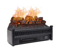Zhaoj24-05 Chauffage électrique à bûches de cheminée, Chauffage à bûches de 22,8 Pouces avec télécommande, Effet de Flamme réaliste, Thermostat, 1400 W Cheminées décoratives