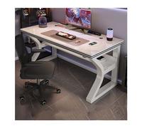 Zhaoj24-05 Gaming Table d'ordinateur en Verre trempé, Bureau, Chambre à Coucher, Maison, étudiant, Table d'étude, Moderne, Simple, Bureau, Table de Jeu de Luxe pour Domicile(Blanc,160x60x75cm)