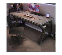 Zhaoj24-05 Gaming Table d'ordinateur en Verre trempé, Bureau, Chambre à Coucher, Maison, étudiant, Table d'étude, Moderne, Simple, Bureau, Table de Jeu de Luxe pour Domicile(Grigio,100x60x75cm)