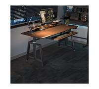 Zhaoj24-05 Gaming Table élévatrice électrique Intelligente for Ordinateur de Bureau, Table de Jeu Debout for la Maison pour Domicile(Bruin,100 * 60 * 66-95CM)