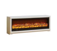Zhaoj24-05 Meuble TV avec cheminée, Centre de Divertissement avec cheminées électriques for Le Salon, Flamme réaliste à LED, télécommande Cheminées décoratives(Bruin,Petit)