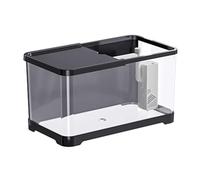 Zhaoj24-05 Mini Aquarium Aquarium de Bureau en Acrylique Transparent avec Couvercle et Base, Petit Aquarium d'élevage de Poissons for Salon pour Aquariophilie(Noir,Grand)