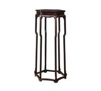 Zhaoj24-05 Piédestal pour bonsaï Socle de bonsaï Hexagonal Antique Style Chinois, présentoir décoratif en Bois Branches Rouges acides